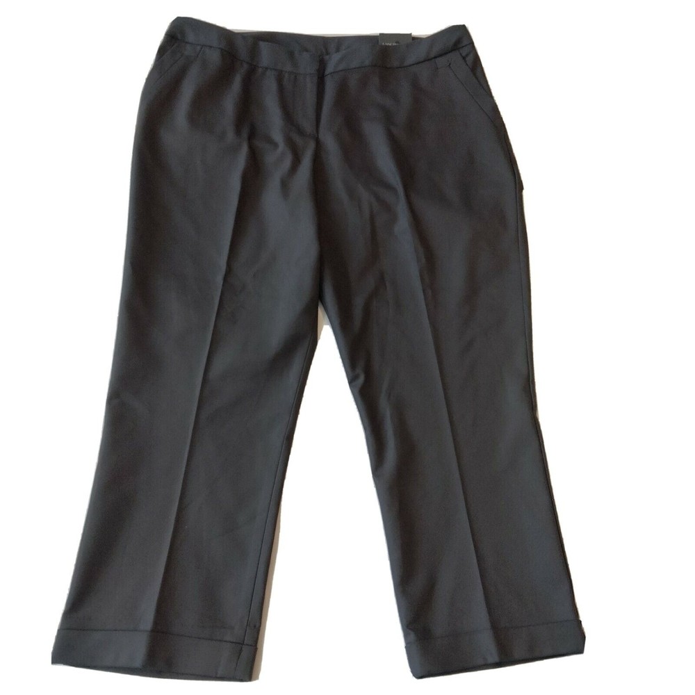 Lane Bryant Dress Pants Size 16 Cropped The Lena Black New 24" Inseam Curvy Fit